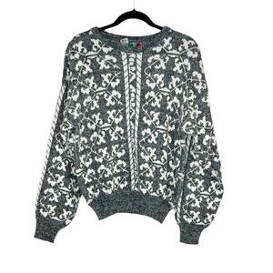 Vintage Colore Made in Italy Wool Blend Gray and White sweater